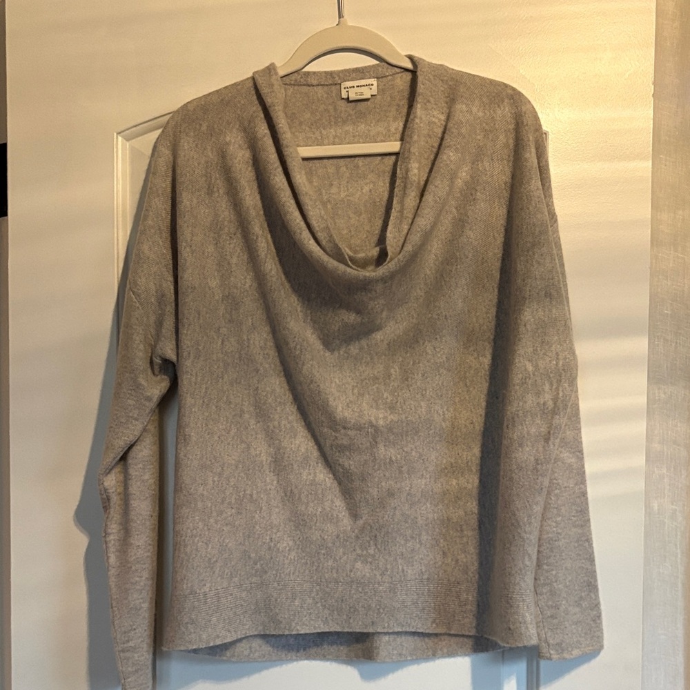 Club Monaco Light Gray Cowl Neck Sweater